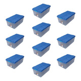 Pack 10 Cajas Organizadoras 100lts Wenco C/ Ruedas 82x48x35c