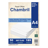 Papel Telado A4 185gr. X50 Hojas Opalina Cartulina P/ Inkjet