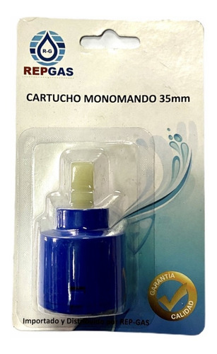 Cartucho Llave Monomando Ø35mm Plano Azul-blanco