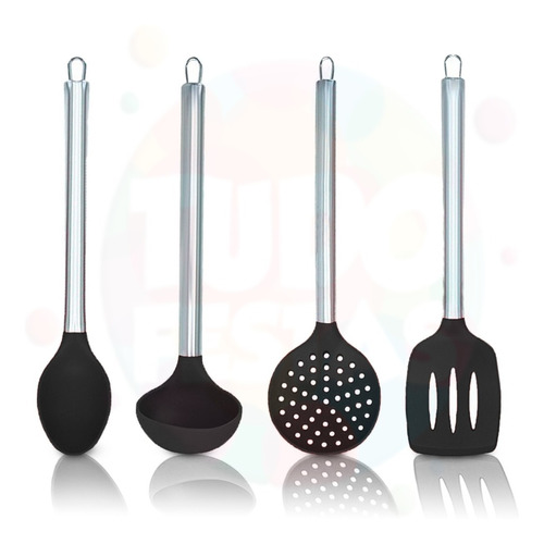 4 Peçs. Colheres De Silicone Conjunto Utensílios De Cozinha