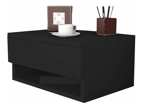 Mesa De Luz Flotante Moderna Mesita Hogar Mueble Moda Negro