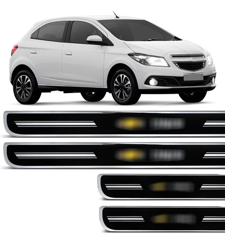 Kit Soleira Resinada Chevrolet Onix 2013 A 2018 Preto