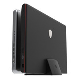 Suporte Duplo 2 Notebooks Fechado Laptop Mesa Vertical Cor Preto