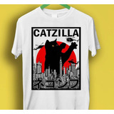 Polera Unisex Gato Mascota Catzilla Algodon Estampado