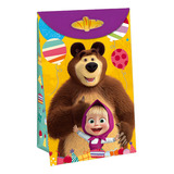 Bolsa Carton Fuelle Masha Y El Oso X8u - Cotillón Waf