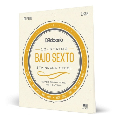 Daddario Ejs86 Juego De Cuerdas De Acero Para Bajo Sexto