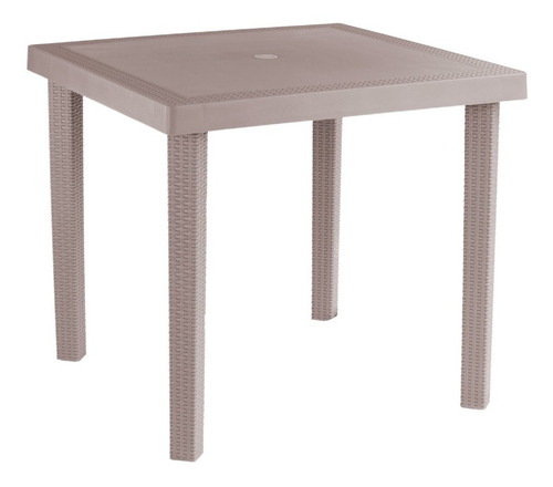 Mesa Infinity Tipo Rattan Para Exterior Marca Mq Color Taupe