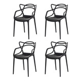 Conjunto Kit 4 Cadeiras Master Allegra Empilhável Polipropileno Inmetro Várias Cores Sala Jantar Cozinha Mais Vendidas