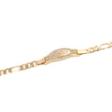 Esclava Pulsera De Bebé O Niño En Oro Lamin 18k Con Diamante