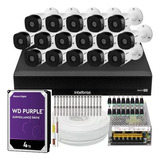 Kit 16 Cameras Intelbras, Dvr Intelbras Mhdx 1016, 4t Purple