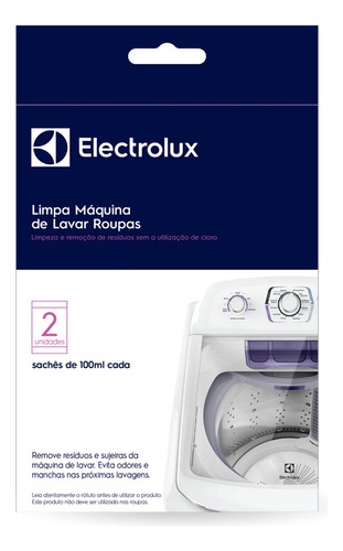 Limpador Máquina De Lavar Roupas Electrolux C/ 2 Saches
