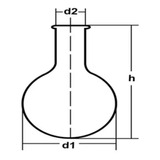 Balon Fondo Plano De 2000 Ml Marca Simax