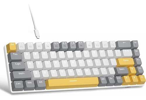 Teclado Portátil Mecanico Magegee Blanco Y Gris, Switch Rojo