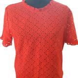 Blusa Camisa De Macrame Colorada