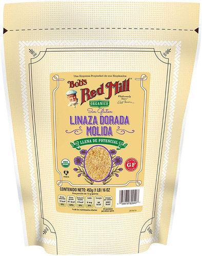 Bob's Red Mill Linaza Organica Dorada Molida Sin Gluten 453g