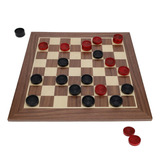 Juego De Damas De Madera Rojas Y Negras De La Vieja Escuela 