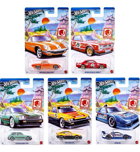 Hot Wheels - Set 5 Miniaturas - Japan Imports - Hwr57-944b