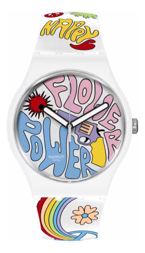 Reloj Swatch Bioceramic Flower Power Of Peace So32w107