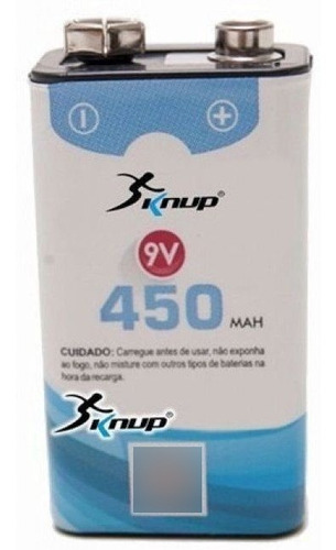 Bateria Recarregável 9v 450 Mah Knup