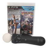 Joystick Inalámbrico Sony Playstation Move Negro Con Juego