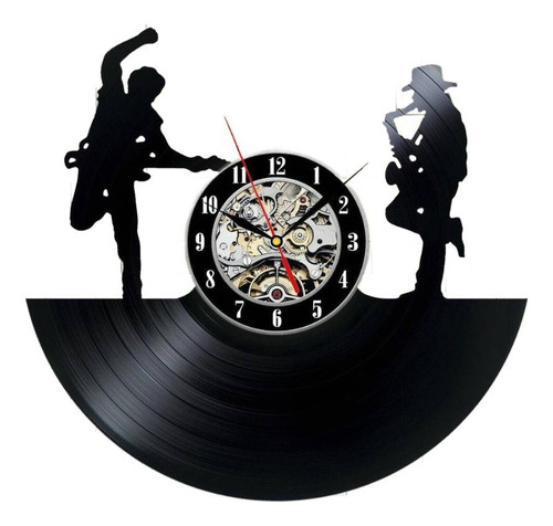 Reloj Corte Laser 2181 Musica Jazz Guitarrista Y Saxofonista