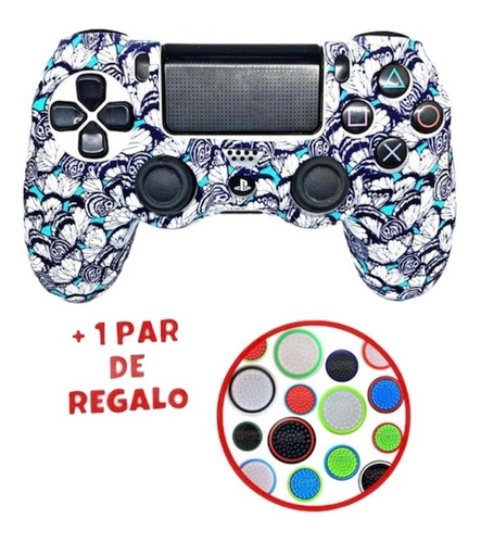 Funda Silicon Compatible Con Control Ps4 Slim Pro + Grips 14