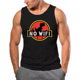 Camiseta Regata Meme Jurassic Park No Wifi 100% Algodão