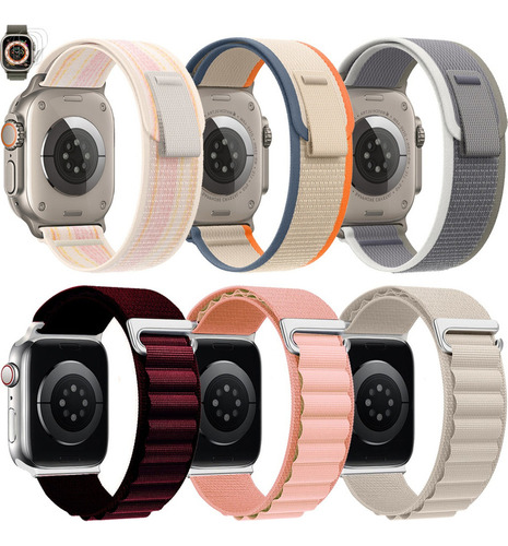 T 6 Pulseiras E Película Para Apple Watch 9 8 7 6 5 4 Se