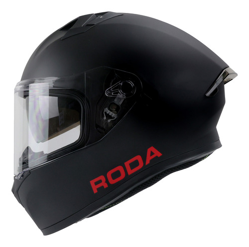 Casco Roda Course Negro Mate Logo Rojo Cerrado Svs