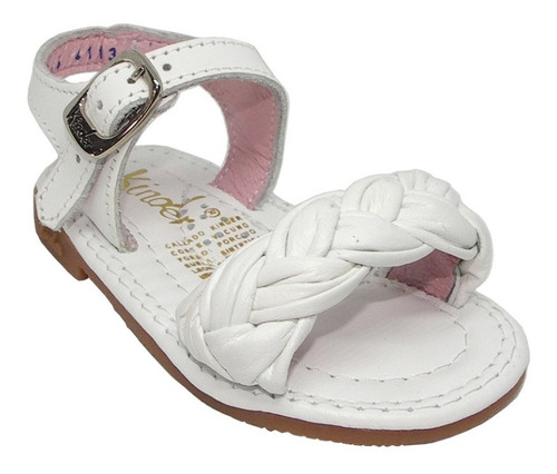 Huaraches Marca Kinder Para Niña 6613 Blanco 14.5 Al 17 R