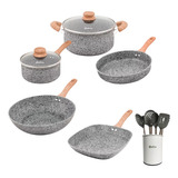  Set Stone Ollas Sarten Wok Bifera Hudson Induccion Forjado.