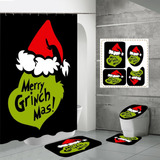 Juego De Baño Grinch De 4 Piezas Para Decoración Navideñ [u]