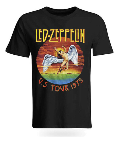 Playera Camiseta Led Zepellin Color 1975 Tour Angel Unisex