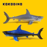 Tiburon Megalodon Blanco Juguete Goma Shark Oceano Pack X2