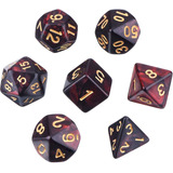 Dados Dungeon & Dragons Rol Negro Con Rojo Pearl + Bolsa