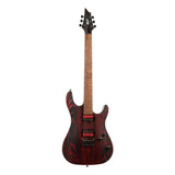 Guitarra Eléctrica Cort Kx Series Kx300 Etched De Caoba Black Red Engraved Con Diapasón De Granadillo Brasileño