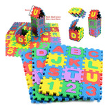 Kit 36 Tapete Tatame Eva Bebe Infantil 6x6cm Alfabeto Ensino