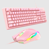 Kit Gamer Teclado Y Mouse Rgb Onikuma Color Del Teclado Rosa