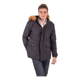 Parka Hombre Campera Abrigada Piel Y Capucha Camperon Frio 