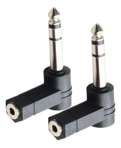 6 Negro 3.5mm A 6.35mm 1/8  -1/4  Conector De Sonido