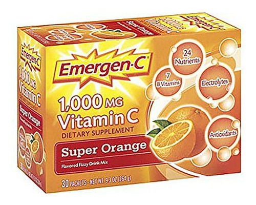 Emergen-c Super Orange 30 Paquetes De Alacer Corp.