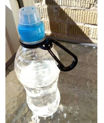 Soporte Con Mosqueton Para Botella Agua Comun Trekking - X2