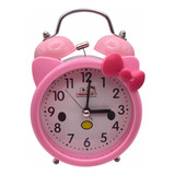 Reloj Despertador Hello Kitty Alarma Kawaii Doble Campana Color Rosa Hello Kitty