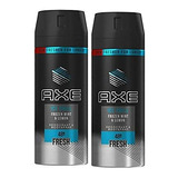 2 Pack Axe Ice Chill For Men Deodorant Body Spray, 150ml (5.