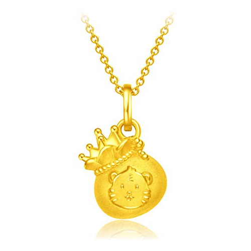 999 Oro Puro Zodiaco Chino Bolsa De La Fortuna Colgante