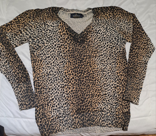 Sweater Kevingston Mujer Animal Print Escote En V 