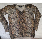 Sweater Kevingston Mujer Animal Print Escote En V 