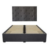 Cama Recamara - Base Box Cabecera Toscana Gris Individual