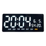 Relógio De Parede Digital Com Data E Sensor De Temperatura