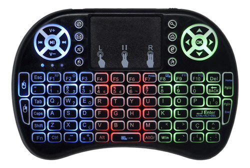 Mini Teclado Iluminado Wireless Bluetooth Sem Fio Usb Tv Box